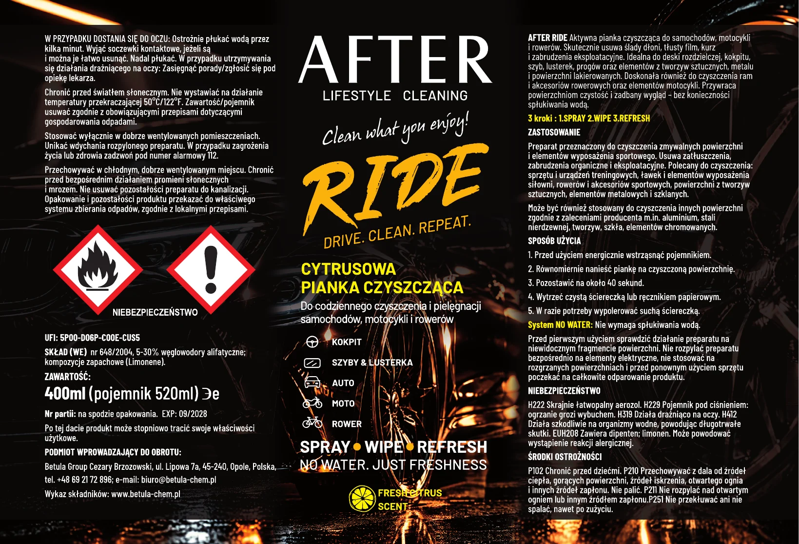 Etykieta AFTER RIDE